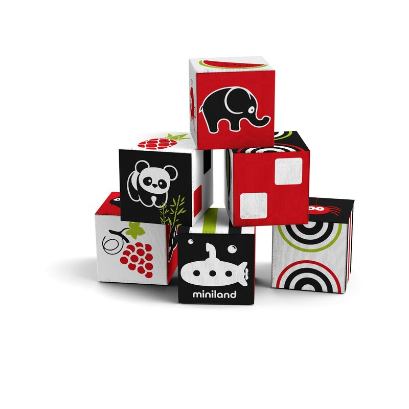 Miniland - jucarie cu activitati set 6 cuburi educationale