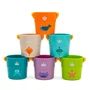 Set 6 jucarii de baie, Baby Mix, Pentru stivuire si distractie, Galetuse cu goluri prin care curge apa, 12 luni+, Multicolor - 1