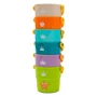 Set 6 jucarii de baie, Baby Mix, Pentru stivuire si distractie, Galetuse cu goluri prin care curge apa, 12 luni+, Multicolor - 4