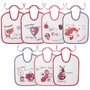 Lorelli - Set bavete Small,  7 buc, Inchidere cu snur, din Bumbac, 23x20 cm, Girl - 1