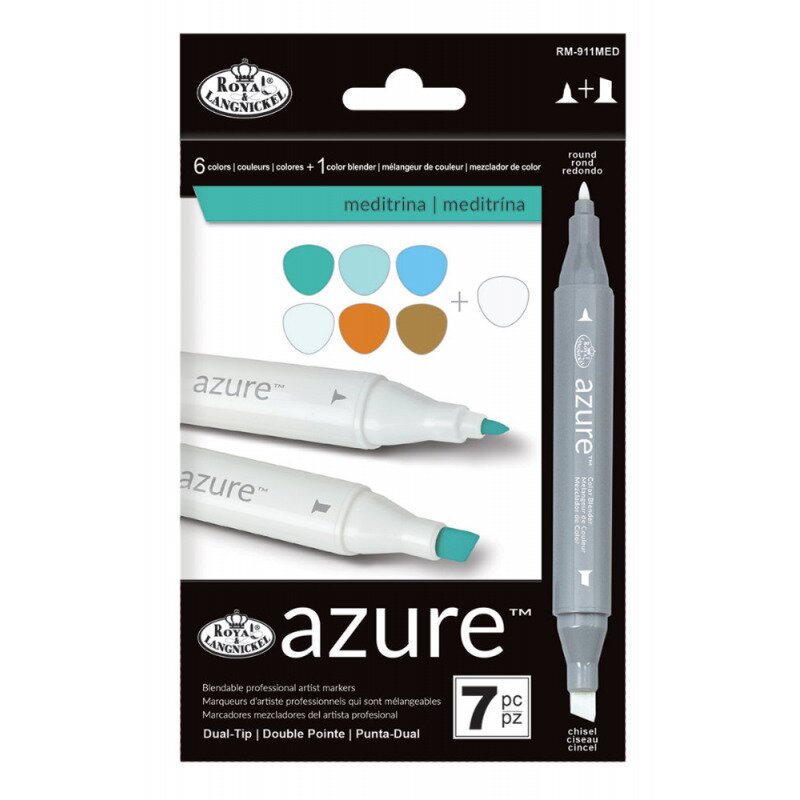 Set 7 markere royal & langnickel azure culori metrina