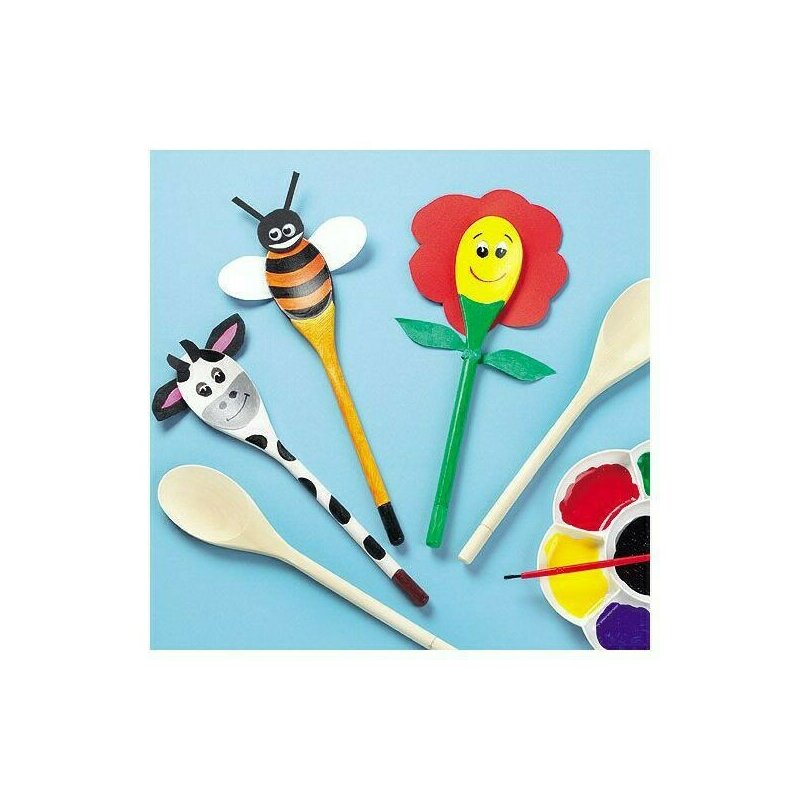 Baker ross - set creativ 8 linguri de decorat din lemn