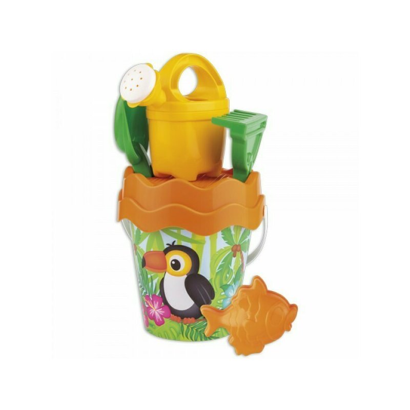 Androni giocattoli - set jucarii pentru nisip tucano , cu accesorii, cu stropitoare, cu galetusa