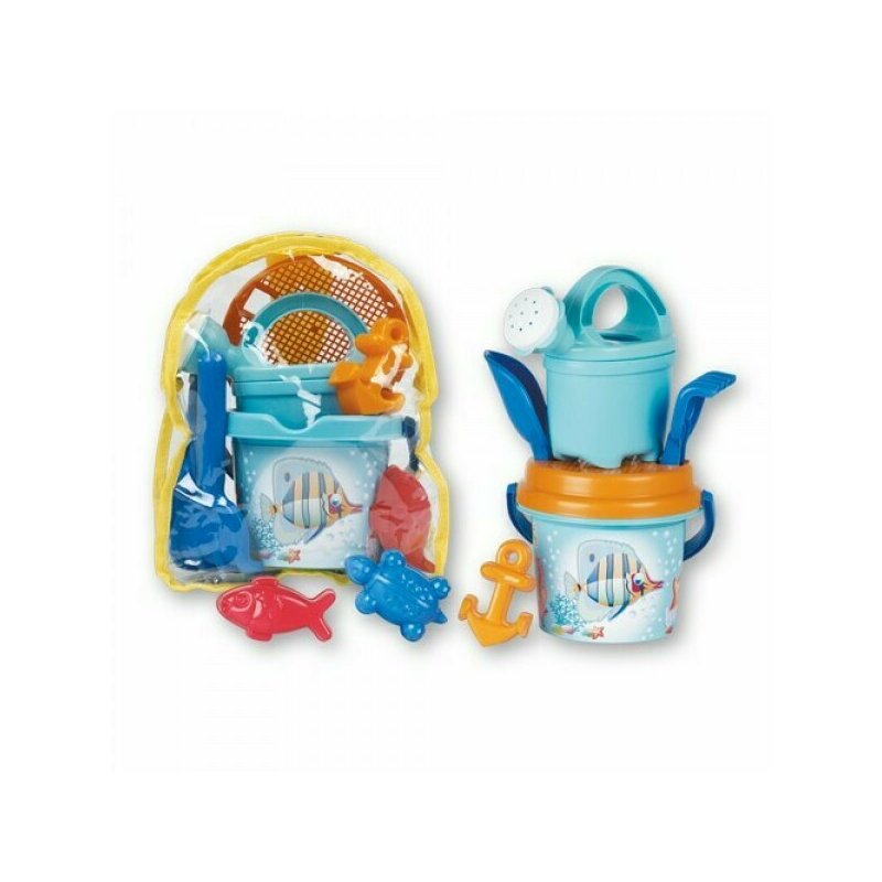 Androni giocattoli - set androni pentru nisip rucsac cu galetusa stropitoare si accesorii crazy fish