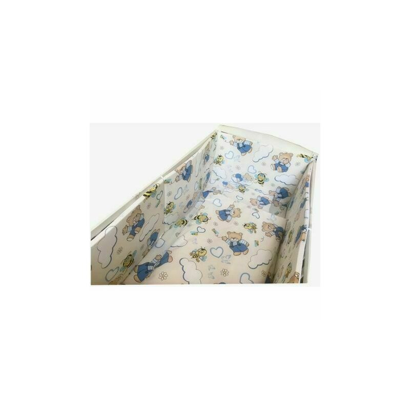 Deseda - set aparatori pat 140x70 cm inaltime 40 cm cu imprimeu - ursuleti cu albine