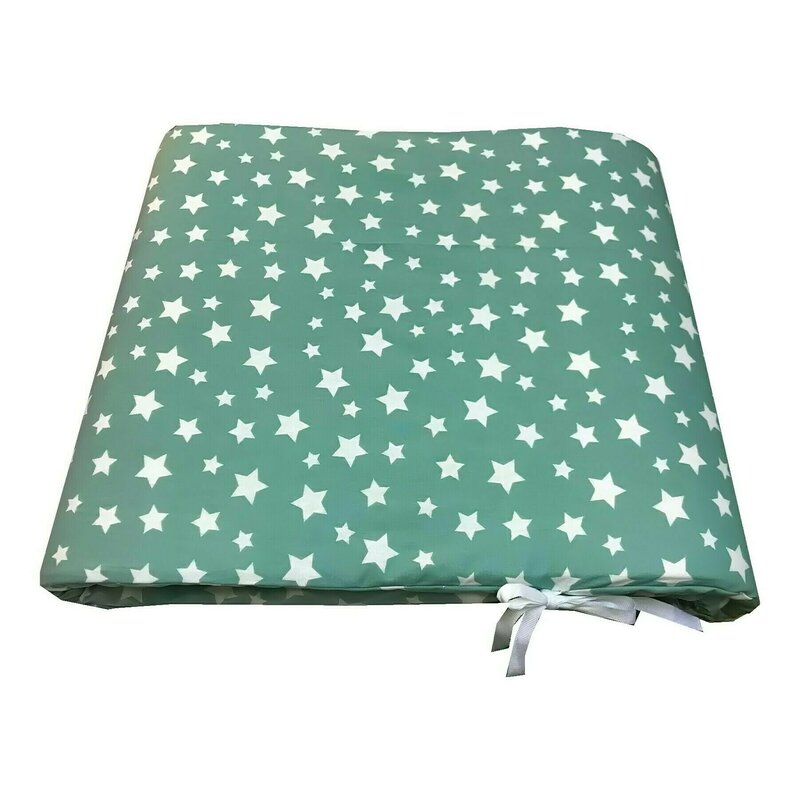 Deseda - set aparatori pat 140x70 cm inaltime 60 cm cu imprimeu - stelute vernil