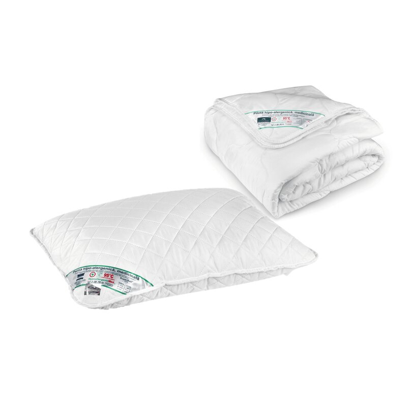 Somnart - set baby hypoallergenicmed - perna 40x60 cm si pilota 100x140 cm hipoalergenica pentru bebelusi