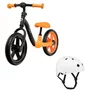 Bicicleta fara pedale, Lionelo, Alex, Usoara, Cu ghidon si sa reglabile, Greutate 3.3 Kg, Cu roti din spuma EVA, 12 inch, Portocaliu + Casca pentru copii, Reglabila 50-56 cm, Alb - 1
