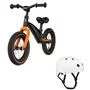 Bicicleta fara pedale, Lionelo, Bart Air, Usoara, Cu roti gonflabile, Cu cadru din magneziu, Cu ghidon si sa reglabile, Greutate 3.8 Kg, 12 inch, Negru + Casca pentru copii, Reglabila 50-56 cm, Alb - 1