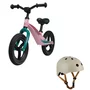 Bicicleta fara pedale, Lionelo, Bart Tour, Usoara, Cu cadru din magneziu, 3.3 Kg, 12 inch, Bubblegum + Casca pentru copii, Reglabila 50-56 cm, Bej - 1
