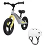Bicicleta fara pedale, Lionelo, Bart Tour, Usoara, Cu cadru din magneziu, 3.3 Kg, 12 inch, Gri + Casca pentru copii, Reglabila 50-56 cm, Alb - 1