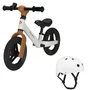 Bicicleta fara pedale, Lionelo, Toni, Cu ghidon si sa reglabile, Ultra usoara, 2.8 Kg, 18 luni+, Sustine 30 kg, Bej + Casca pentru copii, Reglabila 50-56 cm, Alb - 1