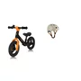 Bicicleta fara pedale, Lionelo, Toni, Cu ghidon si sa reglabile, Ultra usoara, 2.8 Kg, 18 luni+, Sustine 30 kg, Portocaliu + Casca pentru copii, Reglabila 50-56 cm, Bej - 2