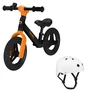 Bicicleta fara pedale, Lionelo, Toni, Cu ghidon si sa reglabile, Ultra usoara, 2.8 Kg, 18 luni+, Sustine 30 kg, Portocaliu + Casca pentru copii, Reglabila 50-56 cm, Alb - 1