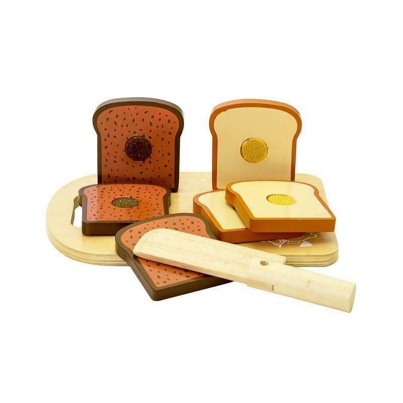 Mamamemo - set blat de taiat cu paine de jucarie, din lemn,