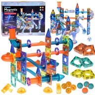 Set blocuri de constructie magnetic, Iluminate, 116 piese