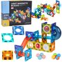 Set blocuri de constructie magnetic, Jokomisiada, Iluminate, Stimuleaza simturile copilului, Contine 49 de piese, 3 ani+, Multicolor - 1