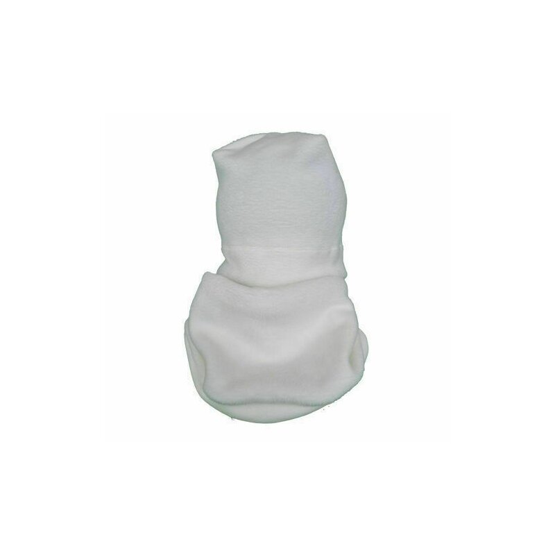 Kidsdecor - set caciula cu protectie gat fleece alb pentru copii 18-36 luni, din bumbac