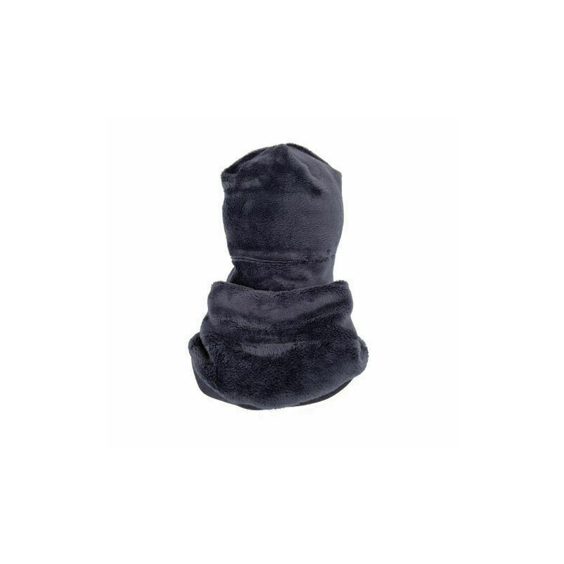Kidsdecor - set caciula cu protectie gat fleece navy pentru copii 6-18 luni, din bumbac