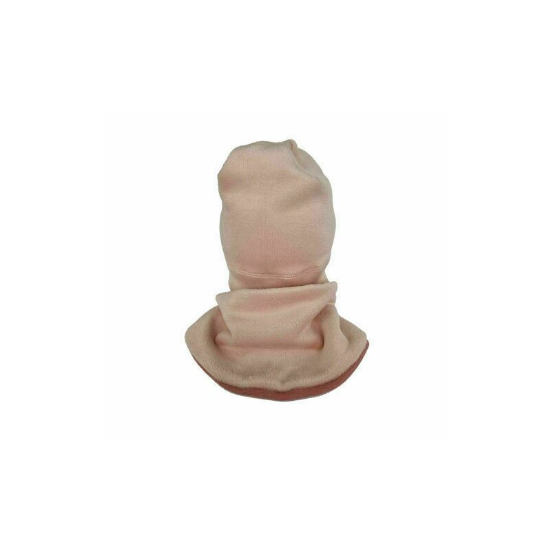 KidsDecor - Set caciula cu protectie gat Fleece Pink pentru copii 18-36 luni, din bumbac