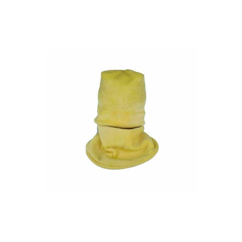 Kidsdecor - set caciula cu protectie gat nou nascut fleece galben, din bumbac