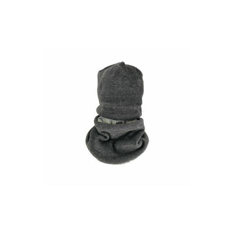 Kidsdecor - set caciula cu protectie gat nou nascut fleece gray, din bumbac