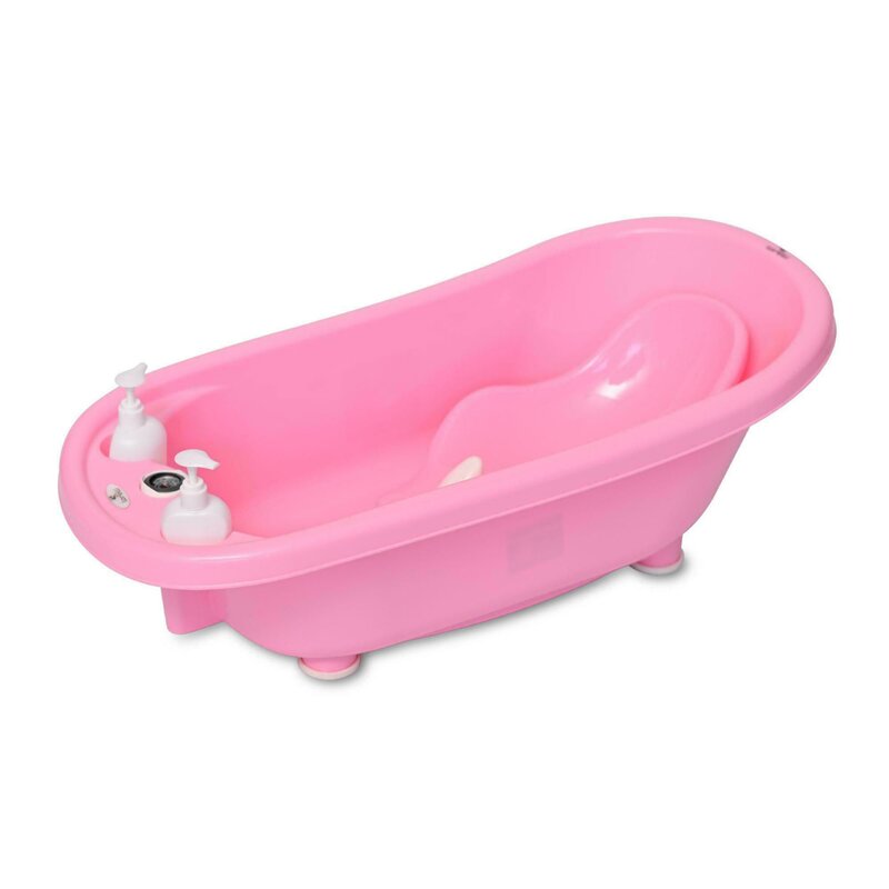 Lorelli - set de baie cadita, cu reductor, cu termometru, cu accesorii, 88 cm, roz