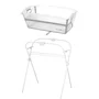 Set cadita de baie cu pliere ultra-compacta, Jane, Oasis, Cu doua manere, 68 x 42 x 26 cm plus suport pliabil, Conform cu EN 17072:2018, White