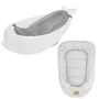 Set Cadita inteligenta, Skip Hop, Pentru 3 etape de crestere, Alb si cosulet bebelus, Qmini,  55 x 75 cm, Husa 100% muselina dubla, Grey - 1