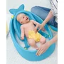 Set Cadita inteligenta, Skip Hop, Pentru 3 etape de crestere, Albastru si cosulet bebelus, Qmini,  55 x 75 cm, Husa 100% muselina dubla, Cream - 6