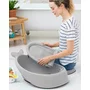 Set Cadita inteligenta, Skip Hop, Pentru 3 etape de crestere, Gri si cosulet bebelus, Qmini,  55 x 75 cm, Husa 100% muselina dubla, Grey - 7