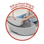 Set Cadita inteligenta, Skip Hop, Pentru 3 etape de crestere, Gri si cosulet bebelus, Qmini,  55 x 75 cm, Husa 100% muselina dubla, Grey - 11