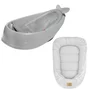 Set Cadita inteligenta, Skip Hop, Pentru 3 etape de crestere, Gri si cosulet bebelus, Qmini,  55 x 75 cm, Husa 100% muselina dubla, Grey - 1