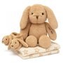 Set cadou iepuras, botosei si paturica, Baby Mix, In cutie de carton, Bunny Brown - 1
