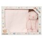 Set cadou iepuras roz cu prosop, Baby Mix, In cutie de carton, Pink - 3