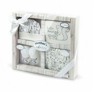 Mother's choice - Set cadou nou nascuti 4 piese din bumbac model animalute - crem
