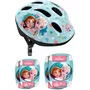 Set casca protectie, genunchiere si cotiere, Stamp, Frozen, Sigure si confortabile, Reglabile, Conform cu EN1078, Marime 50/56 cm, 3 ani+, Roz/Albastru - 1
