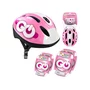 Set casca protectie, genunchiere si cotiere, Stamp, Skids Control, Sigure si confortabile, Reglabile, Conform cu EN1078, Marime 50/56 cm, 3 ani+, Roz