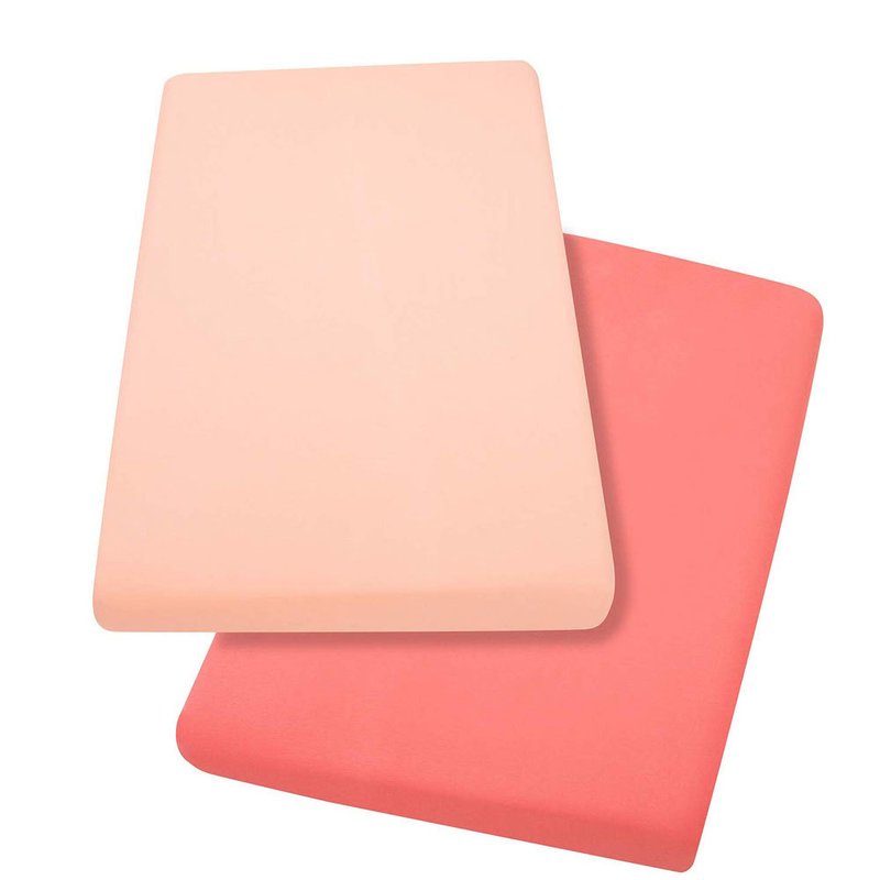 Clevamama - set cearceaf cu elastic 140 cm x 70 cm, coral