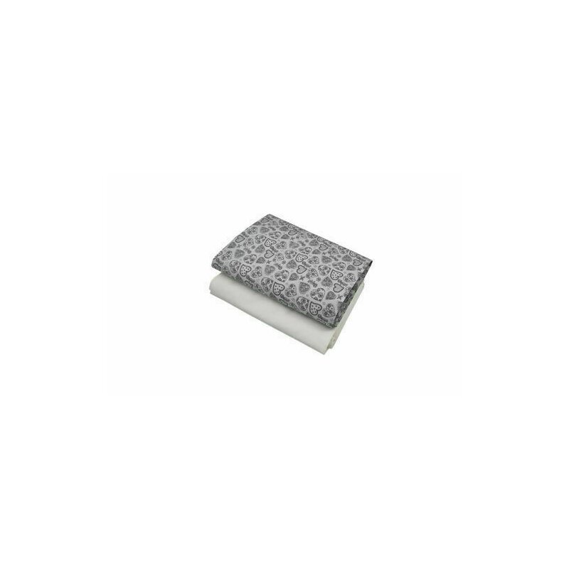 Kidsdecor - set cearceafuri gray hearts patut bebelus 60x85 cm, cu elastic, din bumbac