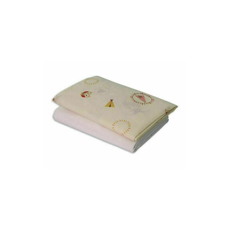 Kidsdecor - set cearceafuri mici indieni patut bebelus 60x107 cm, cu elastic din bumbac