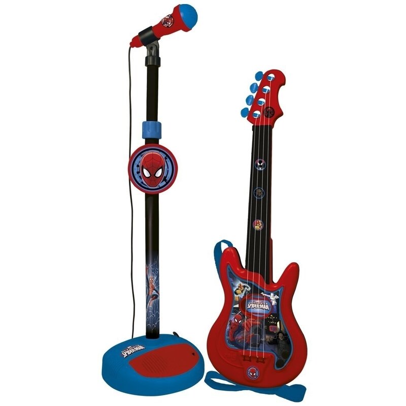 Reig musicales - set chitara cu microfon, spiderman