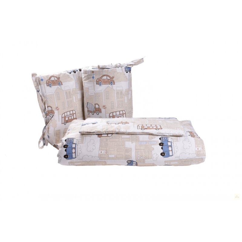 Confort family - lenjerie 6 piese , masinute, cu aparatori, din bumbac, 120x60 cm