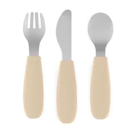 Set complet tacamuri, Petite&Mars, Take&Match, Din silicon si otel inoxidabil, Fara BPA, 12 luni+, Bej