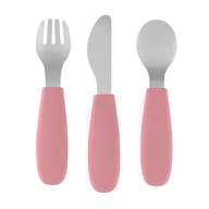 Set complet tacamuri, Petite&Mars, Take&Match, Din silicon si otel inoxidabil, Fara BPA, 12 luni+, Roz