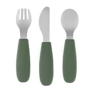 Set complet tacamuri, Petite&Mars, Take&Match, Din silicon si otel inoxidabil, Fara BPA, 12 luni+, Verde