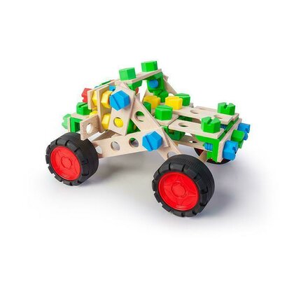 Alexander Toys - Set de constructie Vehicul Off road , Constructor Junior , 3 in 1, 90 piese din Lemn