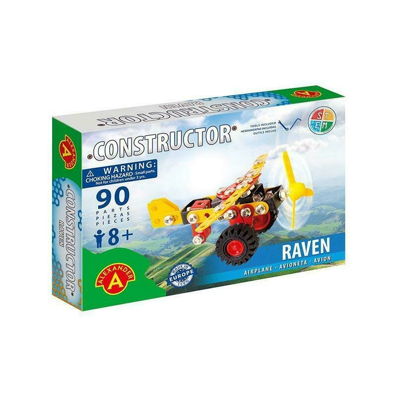 Alexander Toys - Set de constructie Vehicul Raven Aeroplan , Constructor , 90 piese metalice