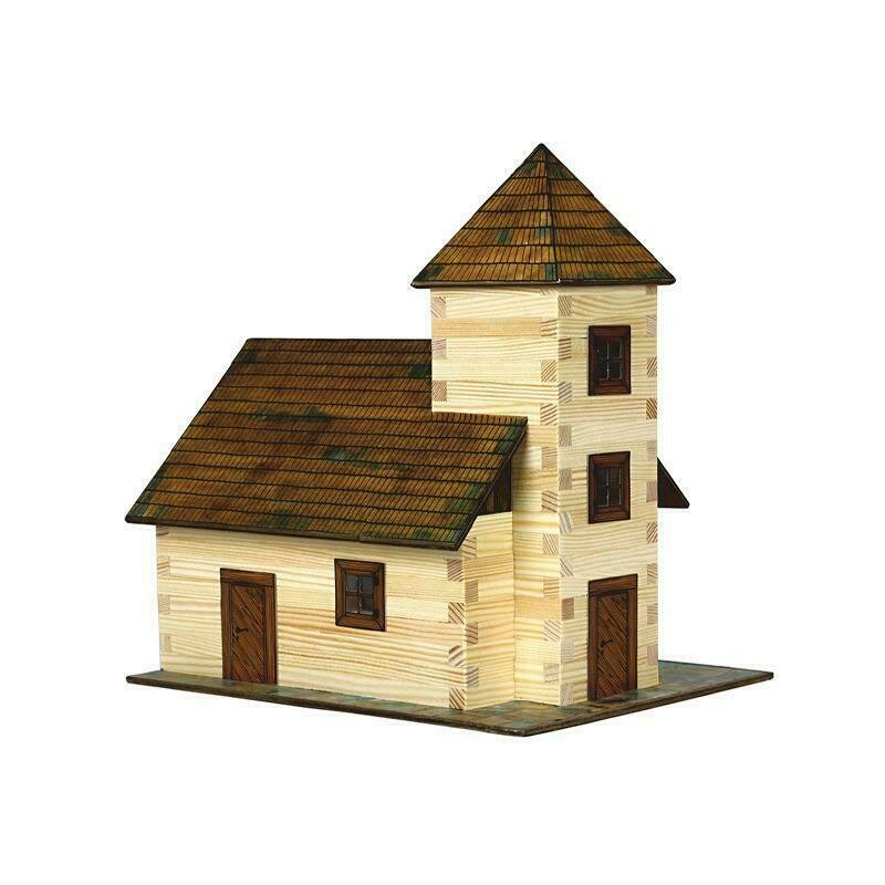 Walachia - set constructie arhitectura biserica, 213 piese din lemn,
