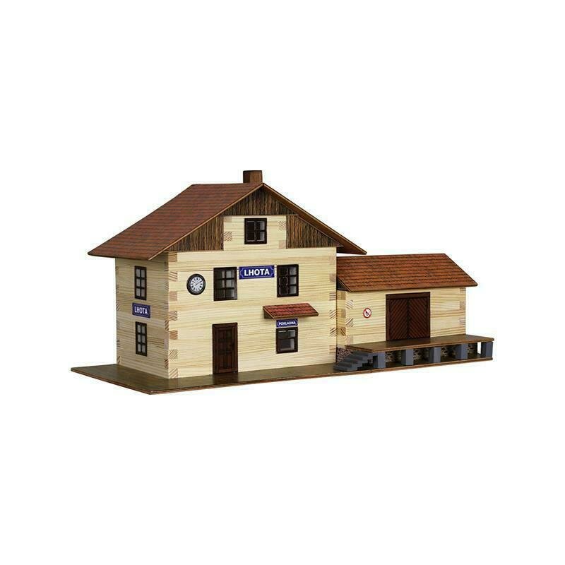 Walachia - set constructie arhitectura gara, 213 piese din lemn,